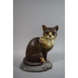 A Painted Cast Iron Door Stop in the Form of a Cat, 30cms High