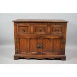 A Mid 20th Century Oak Music Cabinet in the Form of a Chest, 101cms Wide