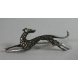 A Novelty Silver and Diamante Brooch in the Form of a Greyhound