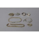 A Collection of Silver Jewellery to Include Swallow Brooch, Rings, Chains, Bracelets Etc., 25.8gms