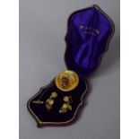 An Edwardian Yellow Metal and Purple Stone Suite Comprising Brooch and Drop Earrings Featuring Grape