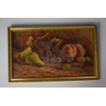 A Gilt Framed Oil on Board Still Life, Fruit, Signed, 41 x 25cms