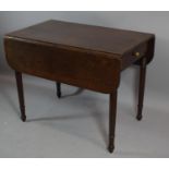 A Late 19th Century Mahogany Drop Leaf Pembroke Table Having End Drawer Matched by Dummy, 91cms Long