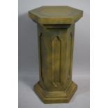 A Gilt Sprayed Pressed Cardboard Composition Hexagonal Torchere, 70cms High