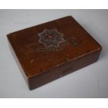 An Early 20th Century Stained Pine Folk Art Box with Carved Work Decoration Inscribed 'Cheshire',