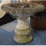 A Reconstituted Stone Bird Bath, 44cms High