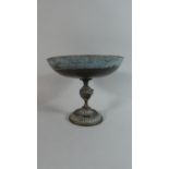 A French Bronze Tazza with Classical Roundel Inset to Bowl, 19cms Diameter, 15.5cms High