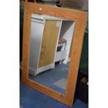 A Pine Framed Wall Mirror, 66x92cm