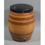 A Glazed Stoneware Barrel Converted to Stool, 43cms High