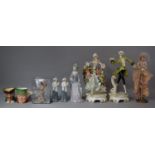 A Collection of Figural Ornaments to Include Capodimonte Figures (Lady AF), Spanish Dancer,