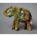 A Carved Onyx Study of an Elephant, 13cms High