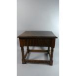 A Small Oak Occasional Table with Drawer, 49cms Wide