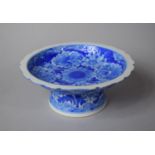 A Blue and White Thai Bencharong Tazza/Footed Bowl, 20cms Diameter, 8cms High