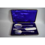 An Edwardian Silver Plated Serving Set in Case