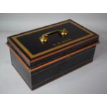 A Toleware Deed Box by Holmes and Son, Inscribed to Top E.B. Rice, 36cms Wide