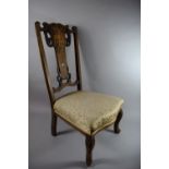 An Edwardian Inlaid Music Chair, Top Rail and Back Splat Repaired