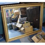 A Large Modern Gilt Framed Wall Mirror, 217 x 91cms