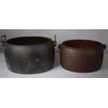 Two Cast Iron Oval Cooking Pots, One with Two Carrying Handles Stamped 1944 KH 4099, the Other