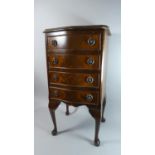 A Serpentine Fronted Walnut Chest of Four Drawers on Cabriole Supports, 40cms Wide, 77cms High