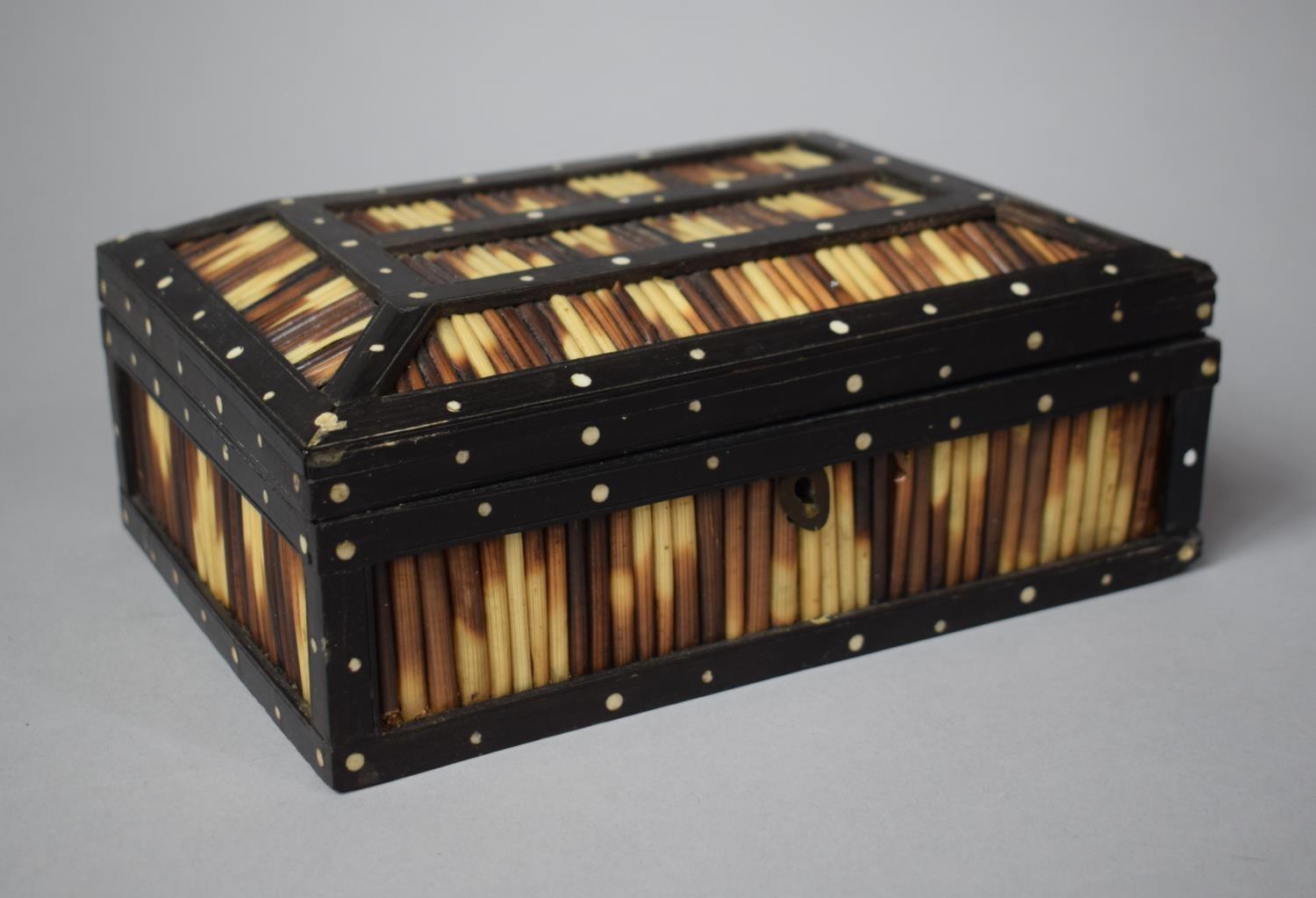 A 19th Century Anglo-Indian Porcupine Quill Box, 21cms Wide