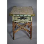 A Bamboo and Cane Work Square Top Occasional Table, 46cms Square