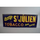 A Vintage Enamelled Advertising Sign for Ogden's St. Julien Tobacco, 81 x 32cms