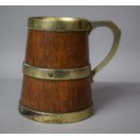 A Late 19th Century Coopered and Banded Tankard, 11cms High