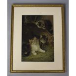 A Gilt Framed Lilian Cheviot (1876 - 1936) Kittens Print, 37.5 x 48cms
