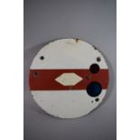A Vintage Enamelled Circular Railway Shunting Signal, 39cms Diameter