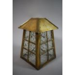 A Brass and Glass Hall Lantern Shade, 18cms High