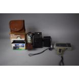 A Collection of Vintage Cameras to Include Two Boxed Examples, Two 8mm Movie Cameras, Panoramic