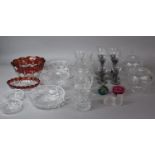 A Collection of Glassware to Include Cut Glass Vases, Bowls etc