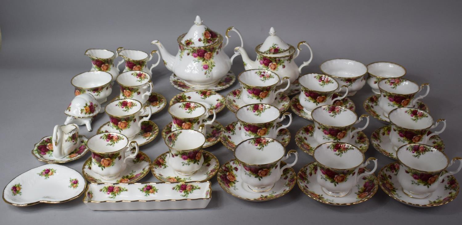 A Large Collection of Royal Albert Old Country Rose Tea and Coffee Wares to Comprise, Teapot,