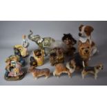 A Collection of Resin and Animal Figural Ornaments to Include Dogs, Norwegian Trolls etc