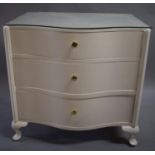 A White Serpentine Fronted Bedroom Chest, 76cm Wide