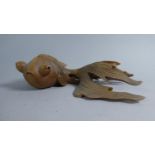 An Early/Mid 20th Century Carved Oriental Pop Eyed Fantail Goldfish, 22cm Long (Loss to Tail)