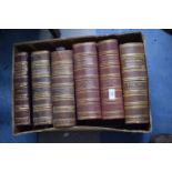 Six Volumes Leather Bound Encyclopedia Britannica, Ninth Edition