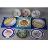 A Collection of Decorated Plates to Include Pickard Humming Bird Plate, Royal Worcester Canal Plate,