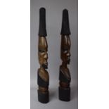 A Pair of African Tribal Souvenir Carvings, 59cm High
