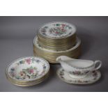 A Collection of Aynsley Pembroke Pattern Dinnerwares to Comprise Sauce Boat on Stand, Three