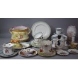 A Large Collection of Ceramics to Include Floral Pattern Tea Set, Large Blush Ivory Jardiniere,