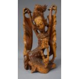 A Carved Wooden Study of Indonesian/Balinese Dancer, 33cm High