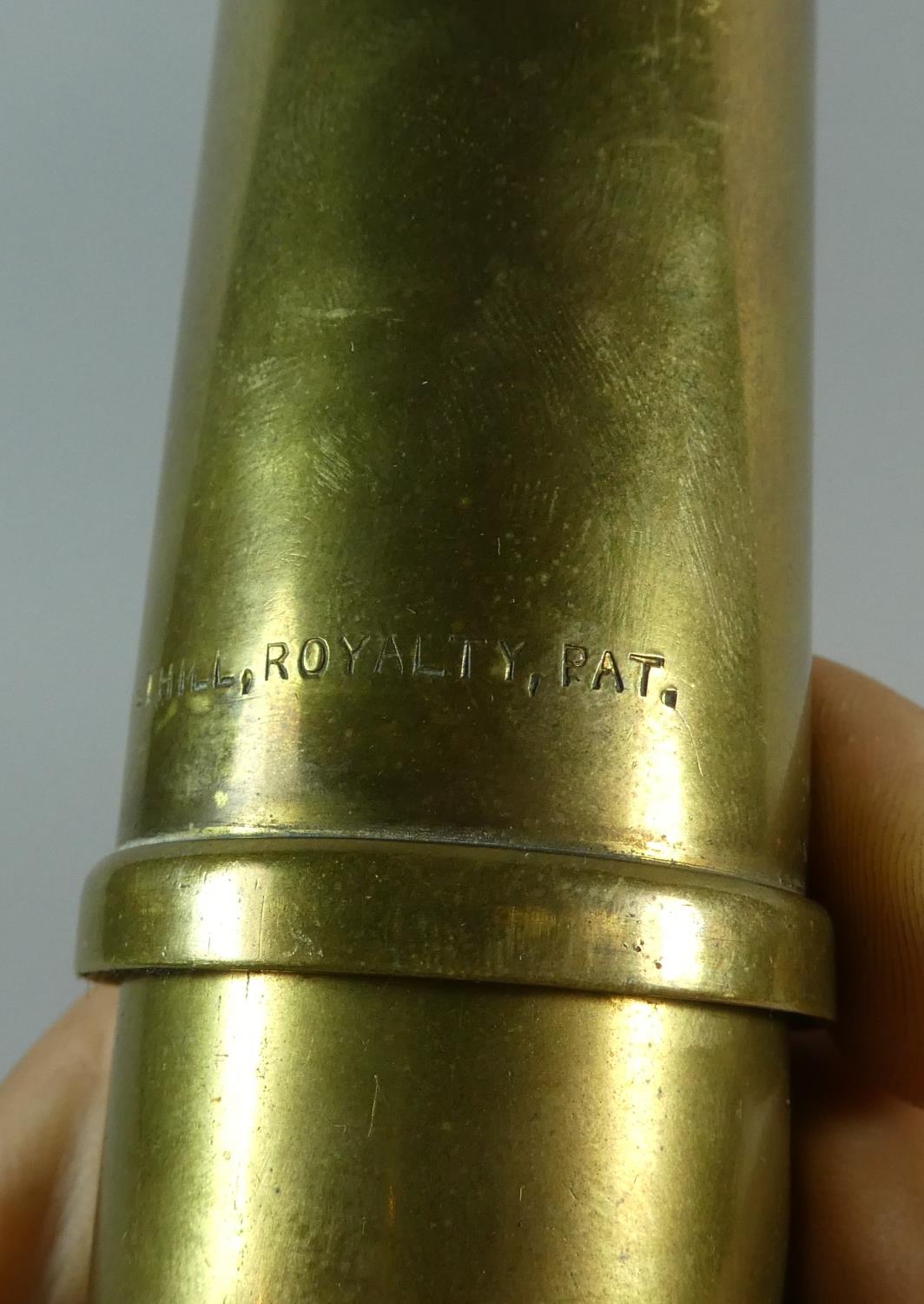 A Vintage Brass Nesthill Royalty Patent Brass Greaser with Wooden Plunger as Used by Rolls Royce and - Image 3 of 3