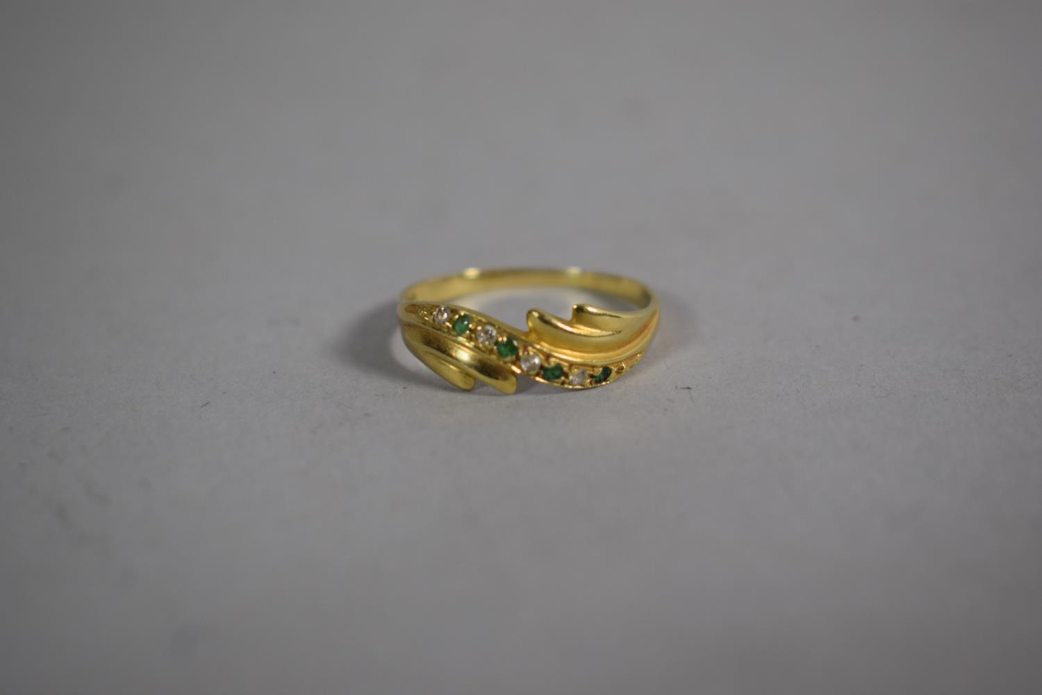 A 9ct Gold and Coloured CZ Dress Ring Size 5, 2.5g