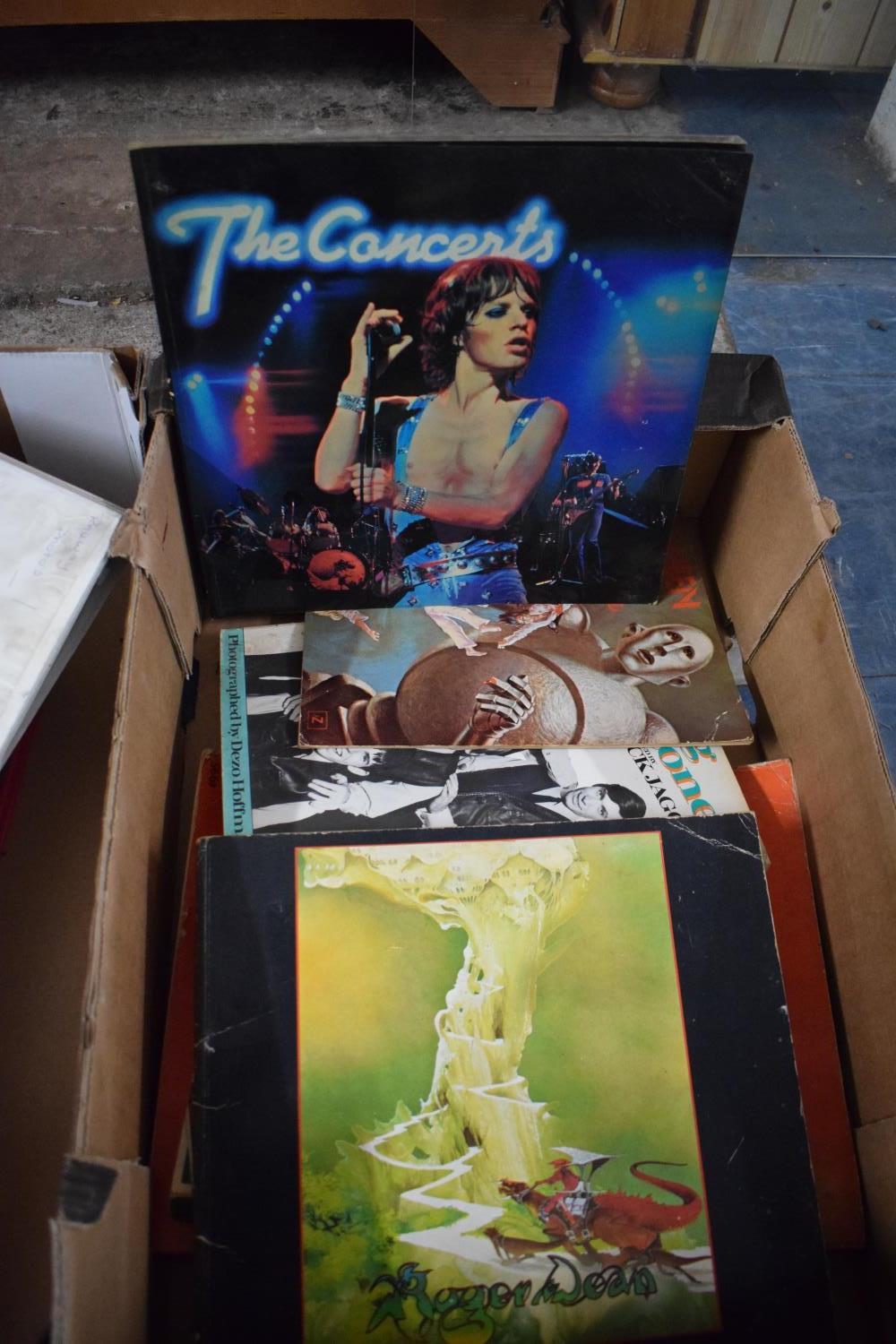 A Box of Various Books, Picture Books and Song Books to Include Rolling Stones, Queen, Roger Dean