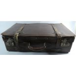 A Vintage Leather Suitcase, 54cm Wide