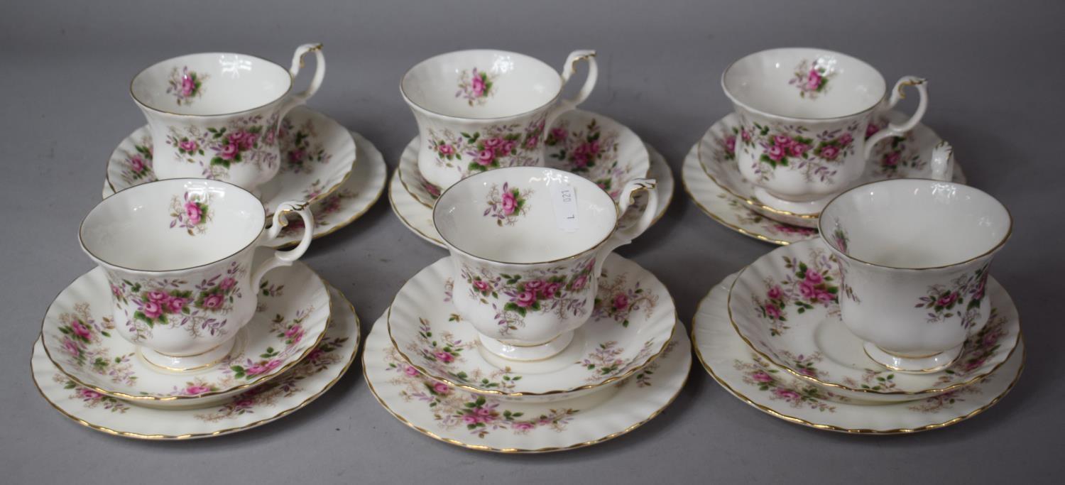 A Royal Albert Lavender Rose Part Teaset to Comprise Six Trios