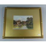 A Framed Watercolour by G Ingham 1919, River Scene, 26cm Wide