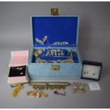 A Vintage Jewellery Box Containing Costume Jewellery