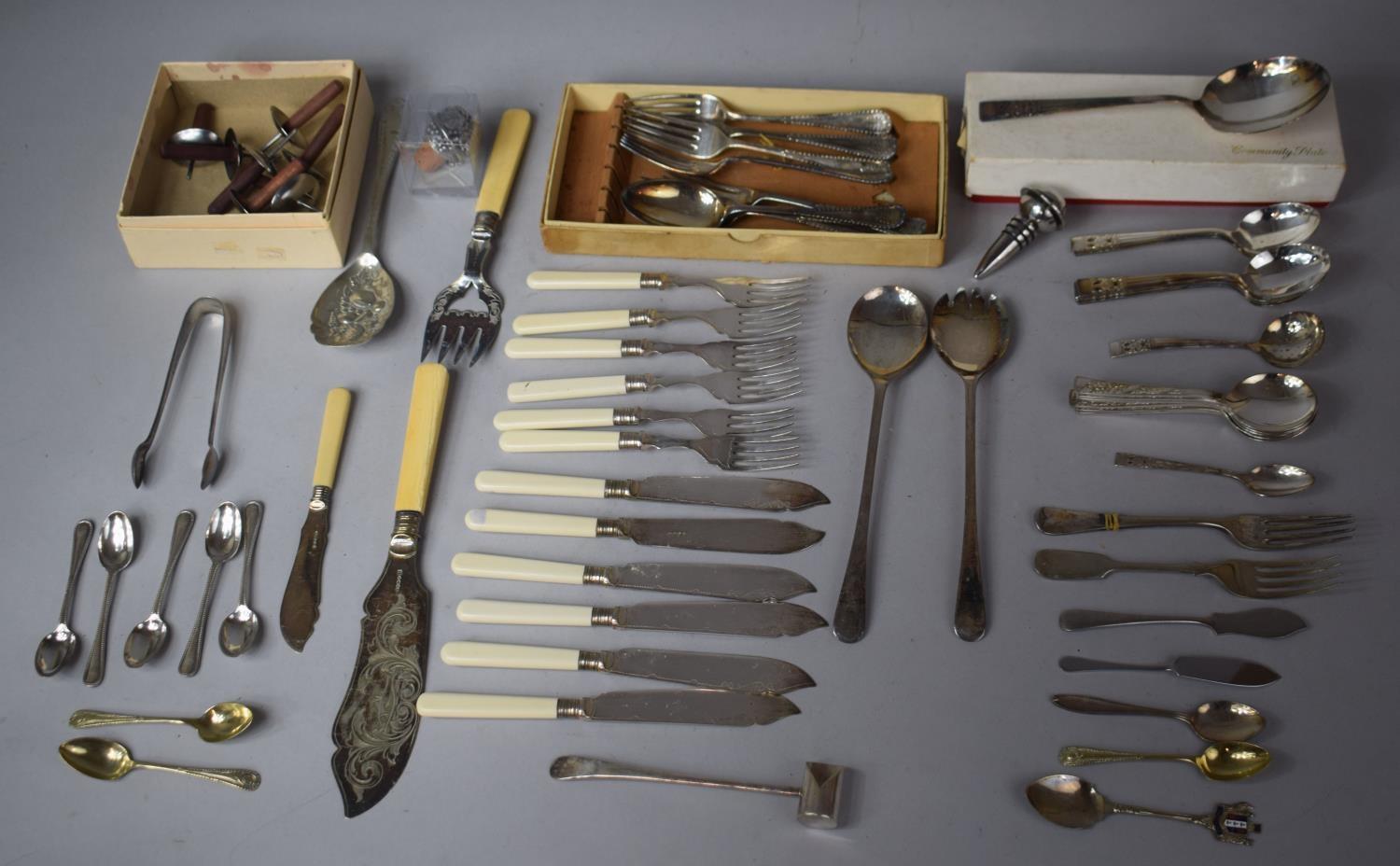 A Collection of Cutlery to Include Community Plate, Bone and Other Handled Cutlery Etc